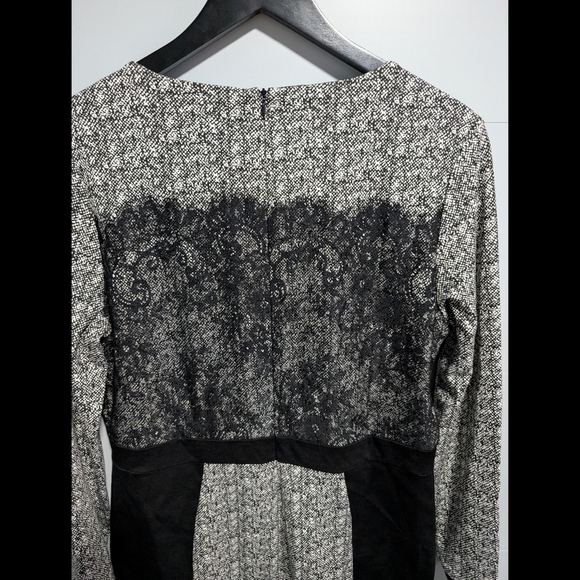 Katherine Barclay Montreal Elegant Black and White  Dress With Lace Detail - Picture 8 of 11